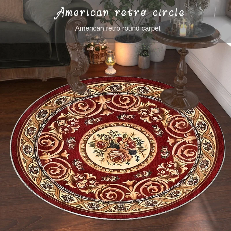 

American round Persian Living Room Carpet Floor Mat Retro Coffee Table Sofa and Carpet Cloakroom Pattern Bedroom Carpet