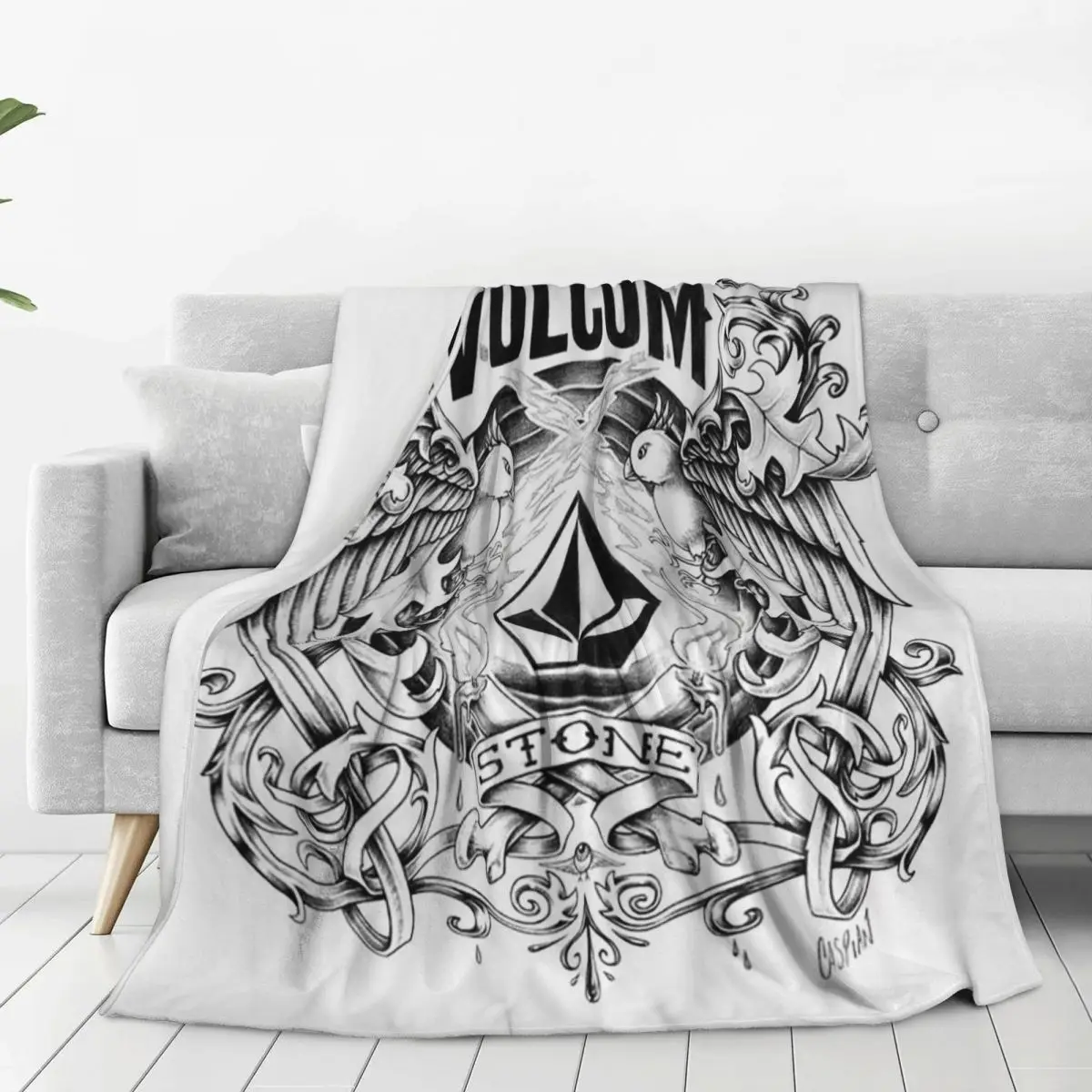 Одеяла с логотипом V-Volcom фланелевые супермягкие одеяла для дивана дома спальни