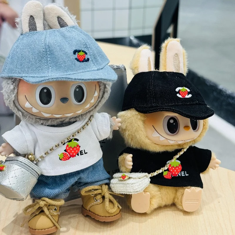 Kawaii Labubu Macaron Сидящая искусственная виниловая серия хлопковая Кукла Плюшевая