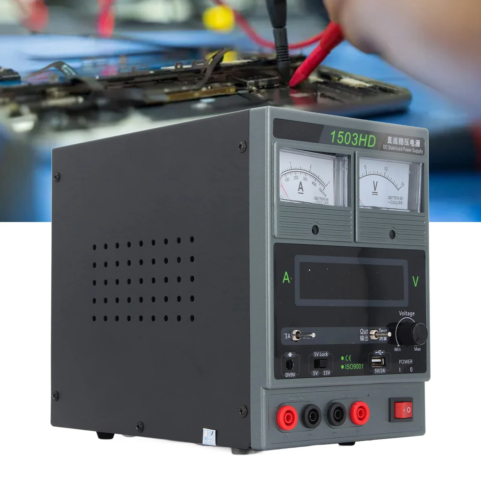 Переменный источник питания постоянного тока 15 В 3A Стабилизированный