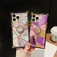 luxury diamond bling marble shockproof square phone case for oneplus 9 8 pro one plus nord n20 n10 9r 8t 7t 6t 9rt glitter cover