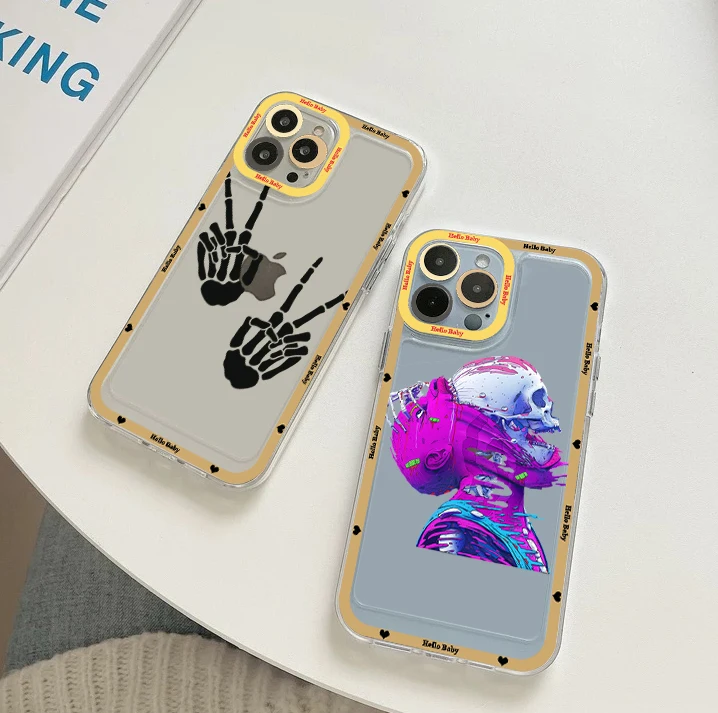 

Funny Skeleton Phone Case For IPhone 11 12 13 14 Mini Pro Max XR X XS TPU Clear Case For 8 7 6 Plus SE 2020