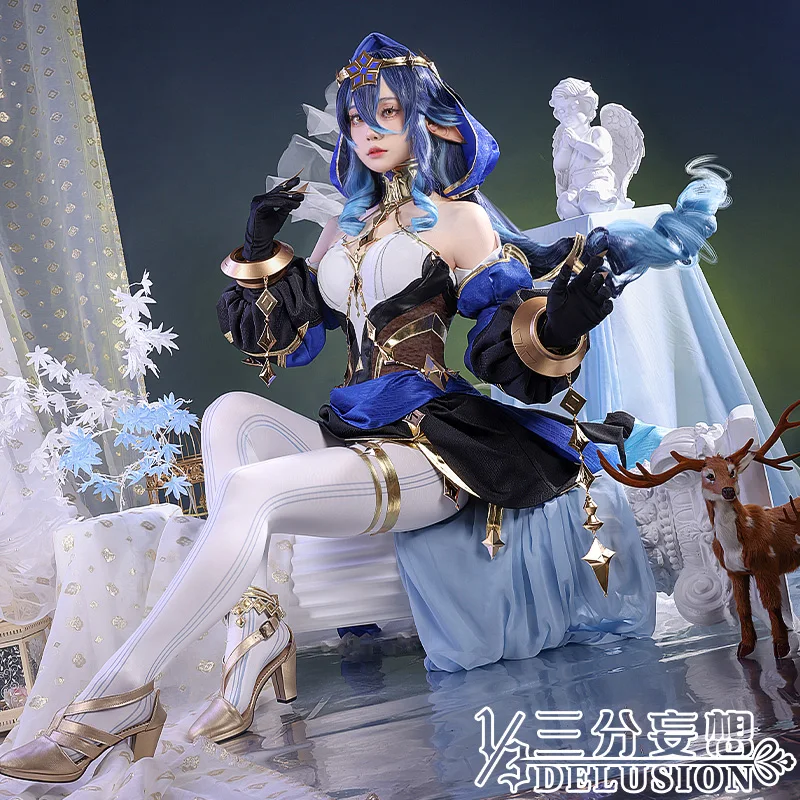 Костюм для косплея COS-HoHo из аниме Genshin Impact Layla Великолепный костюм Хэллоуина