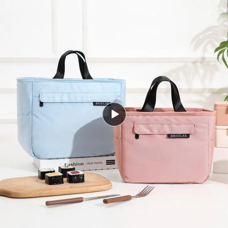 

Portable Oxford Cloth Lunch Bag Thermal Insulated Lunch Box Bento Pouch Dinner Container Outdoor Camping Hiking Picnic Bags