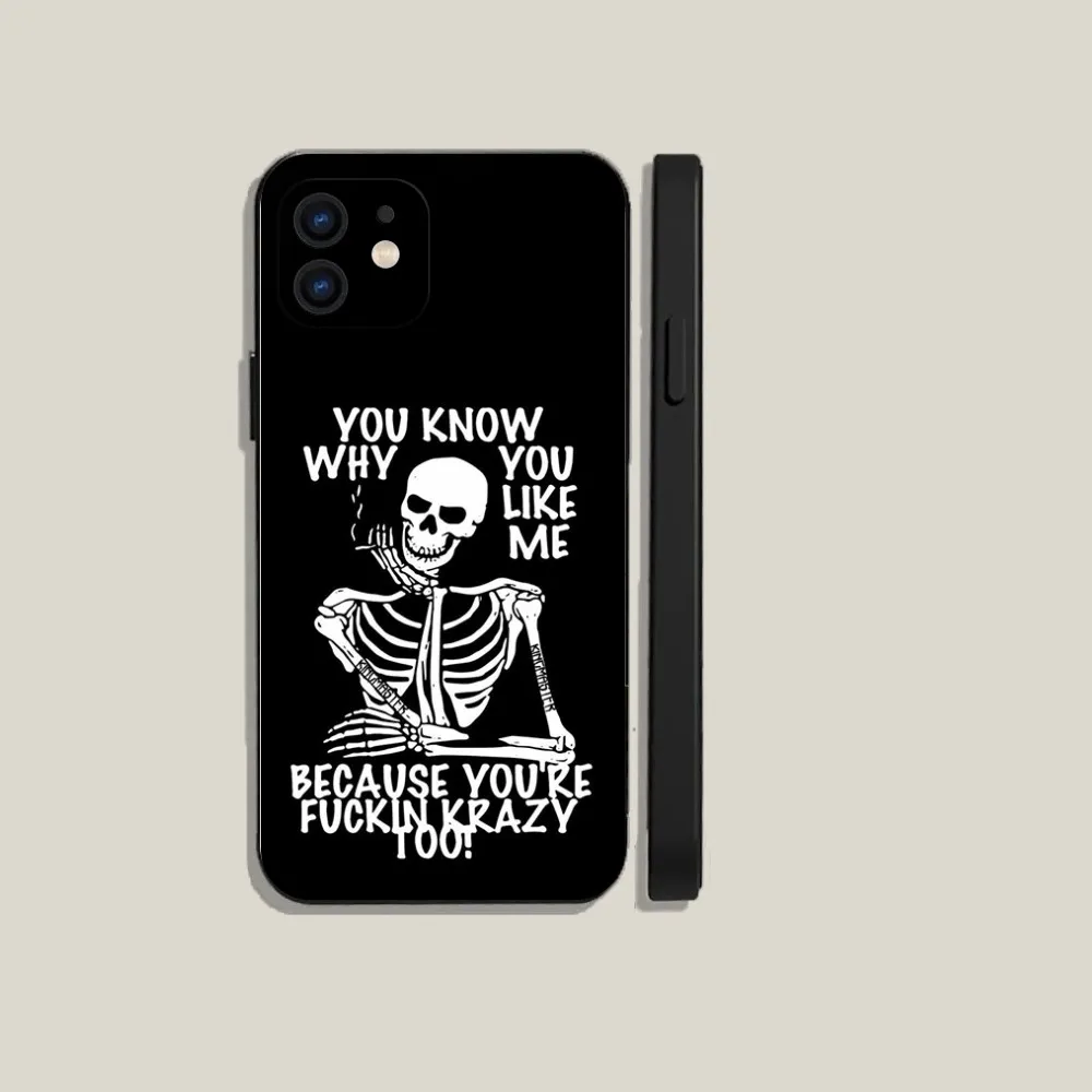 Чехол для телефона Skull Gothic Creepy iPhone 15 14 13 12 11 Plus Pro Max XS X XR SE Mini 8 7 мягкий силиконовый