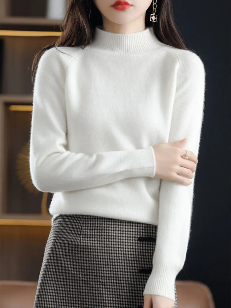 High Sense Super Nice Half-high Collar Inner wear Sweater Women Autumn and Winter Korean Series Chic Soft Glutinous Base Knit...