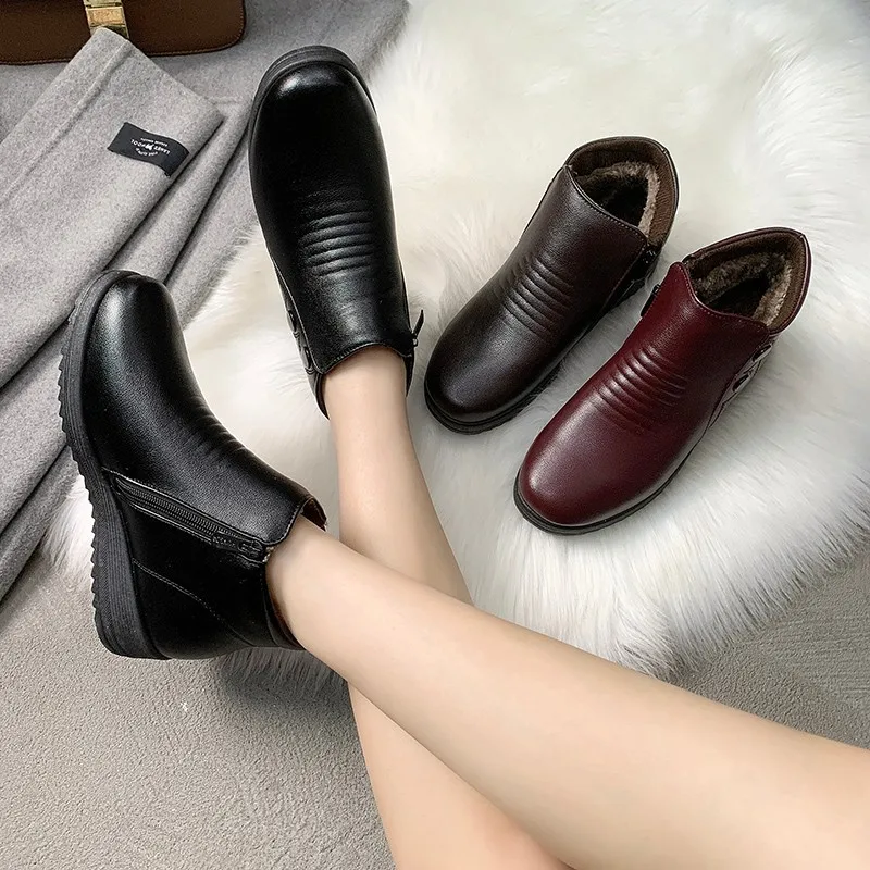 

Женские ботинки 2022, зимняя обувь, женские ботинки, Повседневная легкая обувь на танкетке, удобные водонепроницаемые ботинки, женские ботинк...