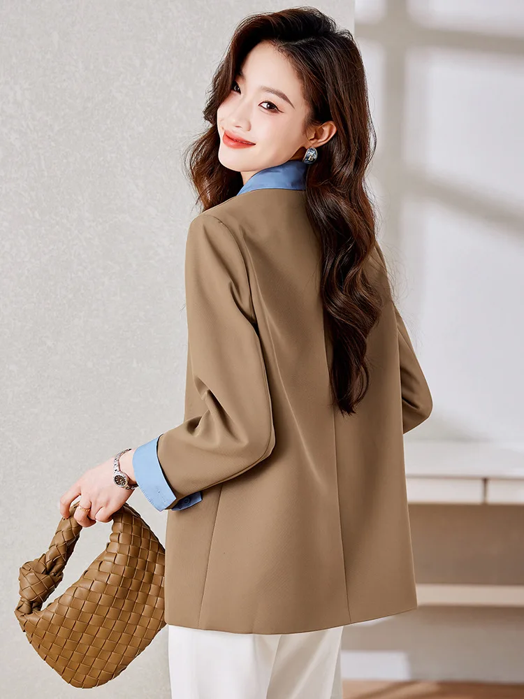 New High-end Luxury Long Sleeve Blazer Women Designer Fake Two Piece Jacket Office Ladies Spring Autumn Coats Casual