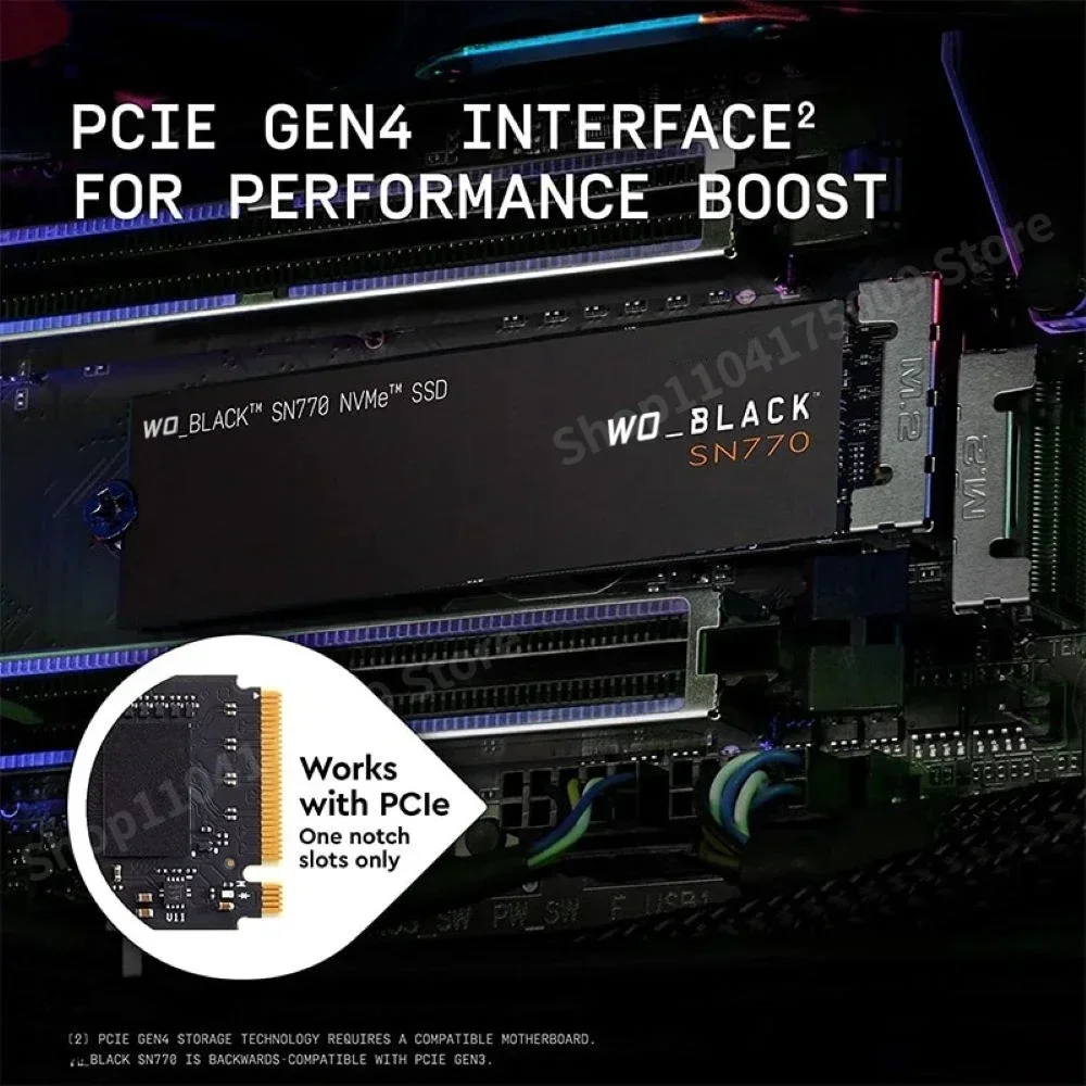 Оригинальный BLACK SN770 8 ТБ 4 NVMe SSD 2 1 500 ГБ Внутренний игровой твердотельный