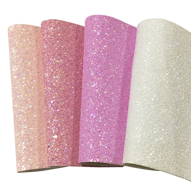 

30*135CM Matte Colors Super Shiny Chunky Glitter Faux Leather Sheet Knitted Backing for Shoes/Bags/DIY Accessories