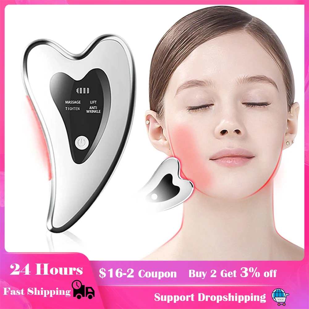

Skin Scraping Facial Massage Skincare Tools for Lifting Tighten Anti Wrinkle Double Chin Remove Neck Care Electric Face Massager
