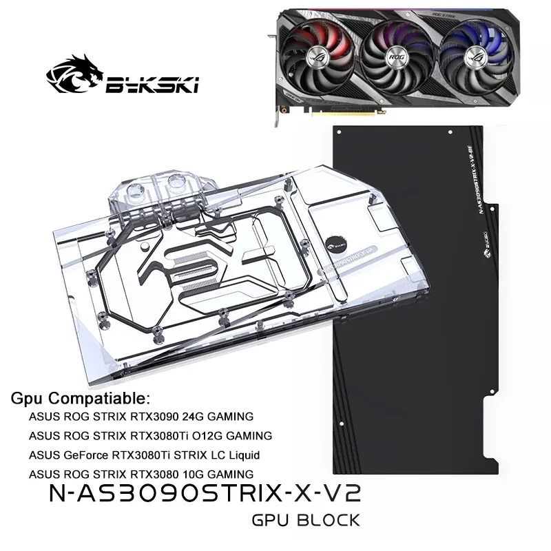 Блок водяного охлаждения Bykski для ASUS GeForce DUAL/TUF RTX 3070/3060Ti 8G игровой графический