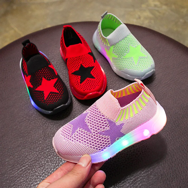 

Size 22-31 Children Led Light Up Shoes For Kids Boys Girls Non-slip Sneakers Baby Glowing Toddler Shoes with Luminous Lights