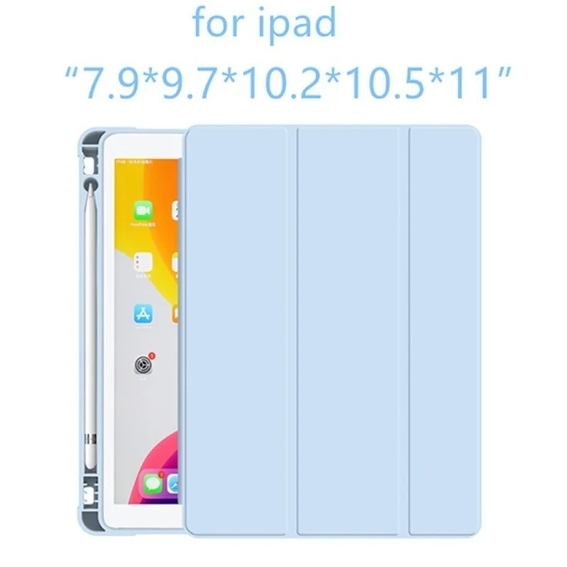 Caso para o iPad Pro 11 2021 10.2 9th 8th 2018 2017 9.7 Ari 2/3 Mini 4 5 10.5 2020 Smart Cover Para iPad Air 10.9 com Suporte Do Lápis