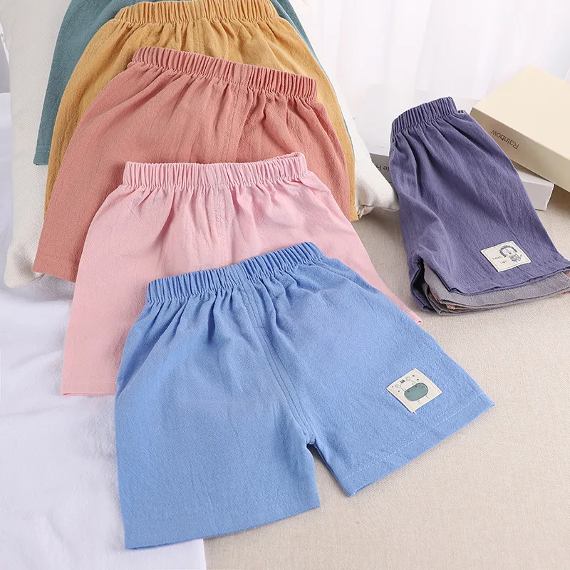 

Children's Shorts Boy Girls 2022 Summer New Cotton Leisure Kids Pants Solid Color Thin Breathable Shorts Child Clothes BM51