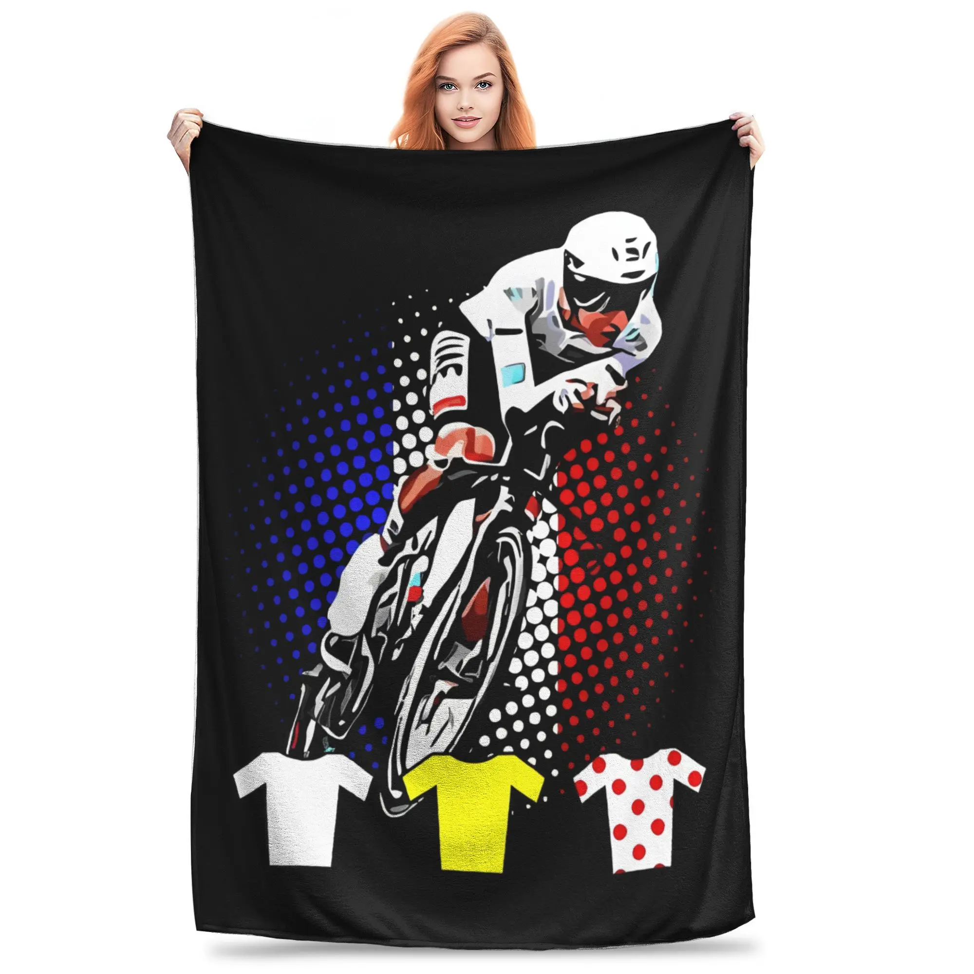 Плюшевое одеяло для дивана велосипеда все сезоны