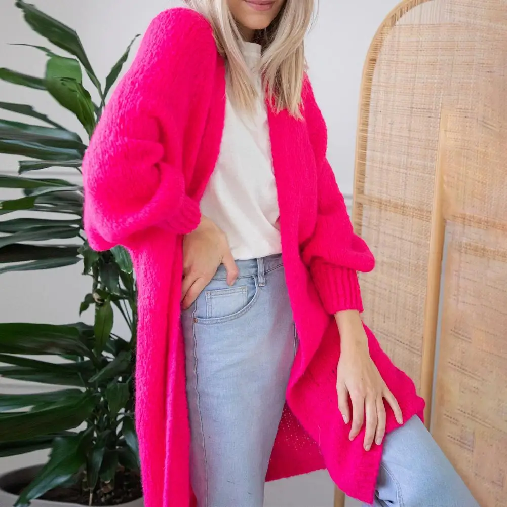 

Versatile Trendy Autumn Winter Female Knitted Jacket Cardigan Thickened Sweater Cardigan No Button Female Knitwear
