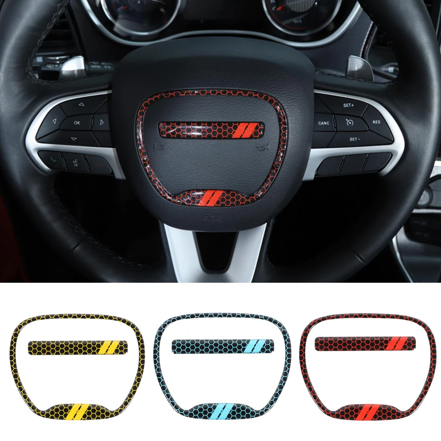 

Новинка, 1 набор, украшение салона автомобиля, наклейка на руль из силикагеля для Dodge Challenger/зарядное устройство 2015-2022