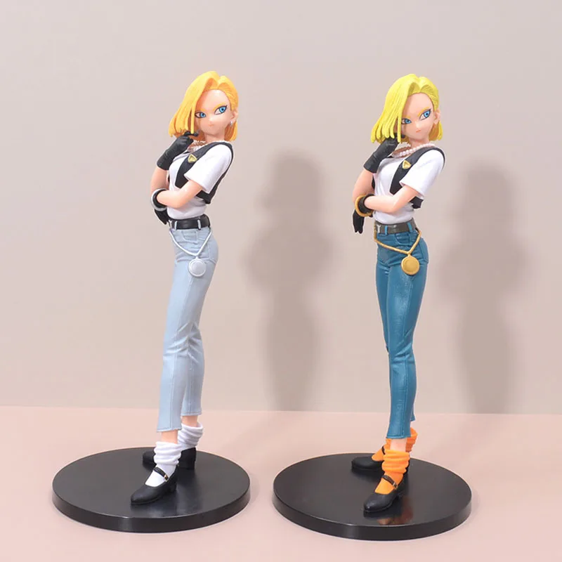 

Аниме на Android 18 фигурок Супер Саян лазури ПВХ игрушки n жена экшн-фигурки 24,5 см девочка кукла Figma подарок