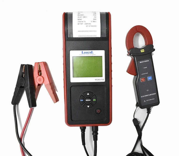 

12V Battery tester car diagnostic tools Micro-768A with clamp meter Automotive Battery Voltage Tester with Printer