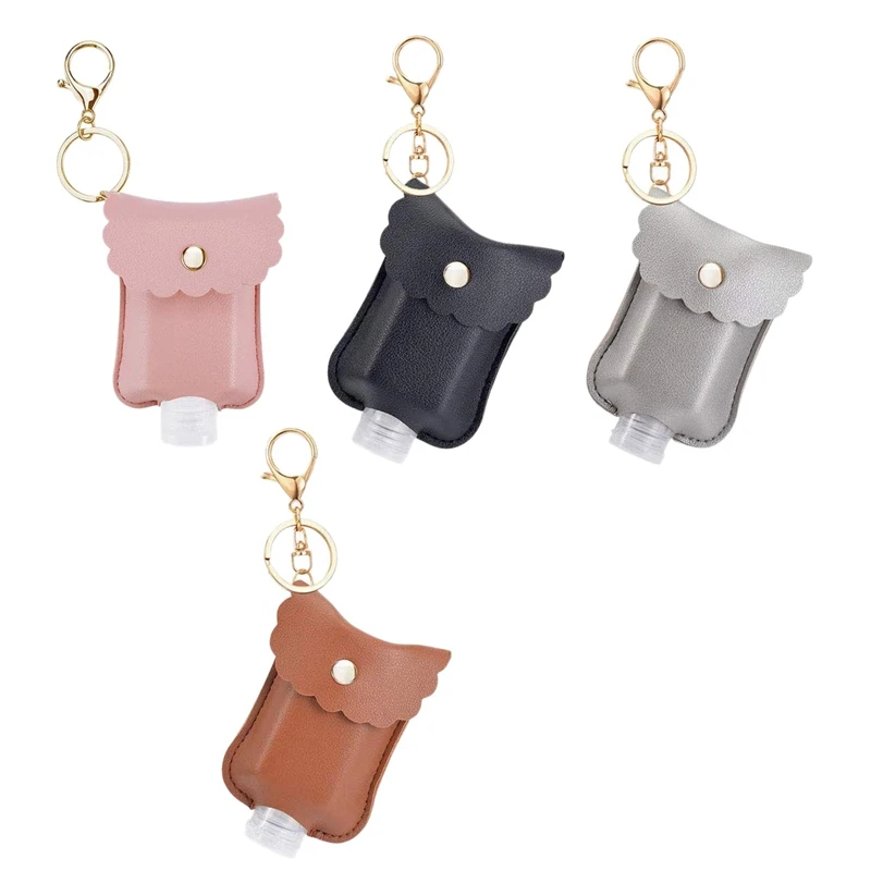 

4 шт., дорожные бутылки-пульверизаторы с кожаным брелоком