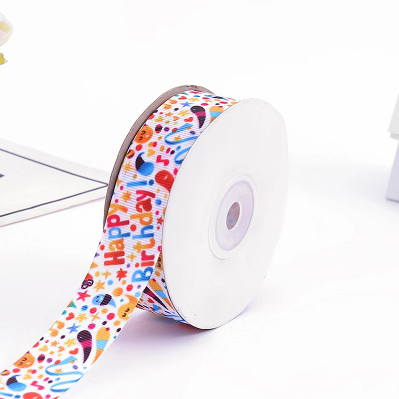 20Y 1 &quotмультфильм слон с днем рождения напечатанные Grosgrain ленты DIY Швейные ремесла
