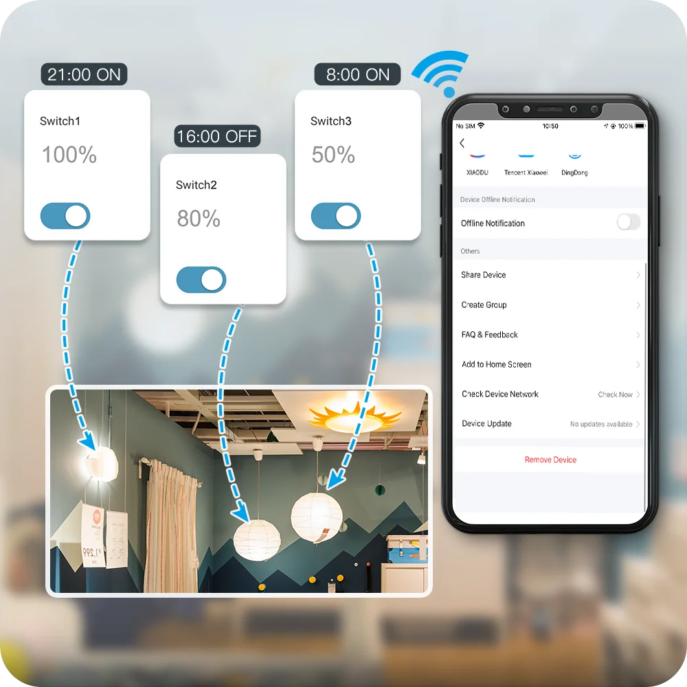 MOES ZigBee/WIFI Light Dimmer Switch Smart Multi-gang Brightness adjustment Controller Tuya APP Alexa Google Home Voice Control images - 3