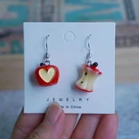 earrings for girl kids asymmetrical cute resin fruit animal dangle earrings hook jewelry gifts dropship