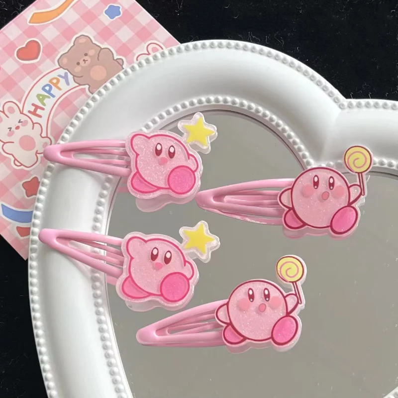 

Шпилька для волос Kirby, зажим Bb, розовые Мультяшные милые заколки для волос в форме сердца для девочек, милые универсальные аксессуары для студентов, милый подарок на день рождения