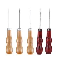 31pcs wooden handle sewing awl hand stitcher leathe punch tool diy shoe repair hook tool leather accessories