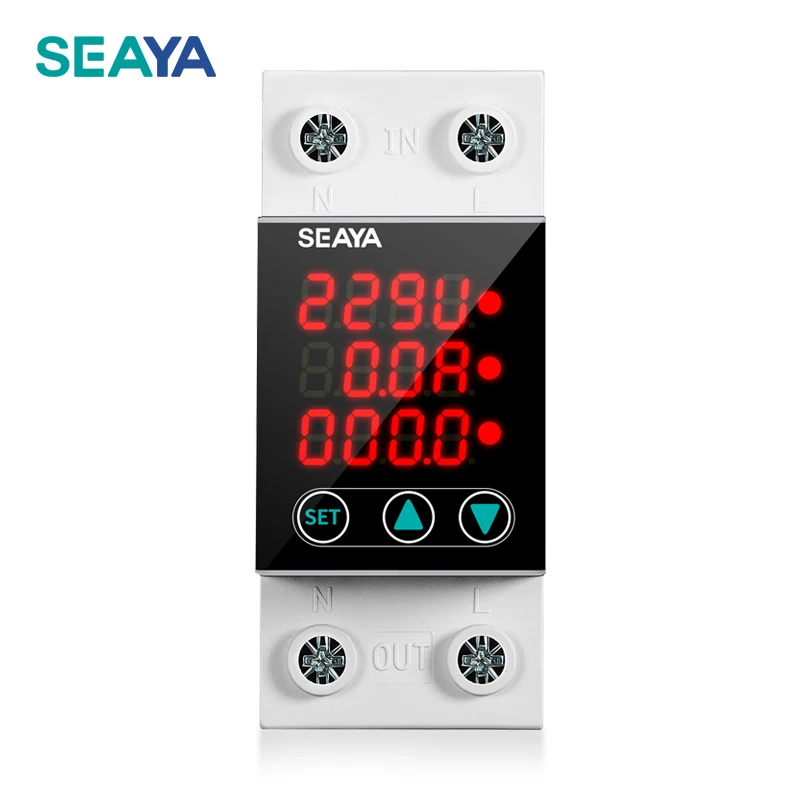 Реле Напряжения SEAYA 7 Din на Din-рейку 3 в 1 сенсорное реле напряжения 220 В с защитой от