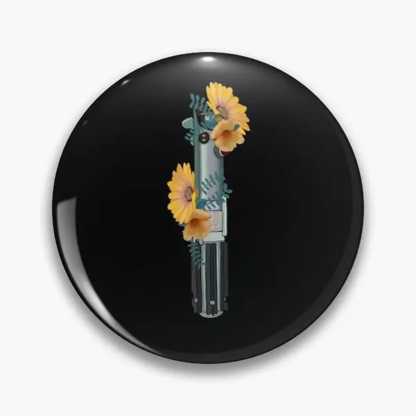 

Lightsaber Sprouting Yellow Flowers Customizable Soft Button Pin Brooch Cartoon Lover Metal Decor Women Cute Clothes Badge Gift