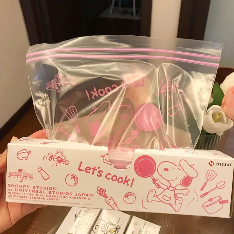 

10 пакетов для хранения фруктов/сухого печенья, пакет для сладкого арахиса, посудомоечная машина, один симпатичный аниме пакет для еды, прочн...