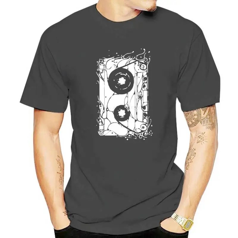 

Осенняя уличная одежда, Винтажная футболка с кассетами, обычные хлопковые топы с коротким рукавом, футболка, повседневные футболки, уличная...