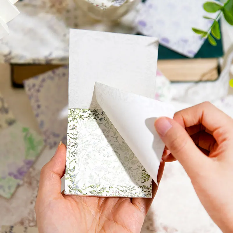 50 шт. печатные заметки цветы растения бордюры справочники материалы украшение на