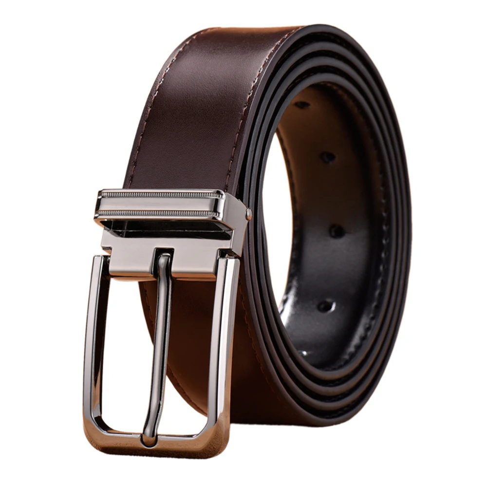 Men Belt 2022 TOMYE PD22S013 Alloy Prong Rotated Buckle Genuine Leather Formal Business Casual Double Side Use Waistband Strap
