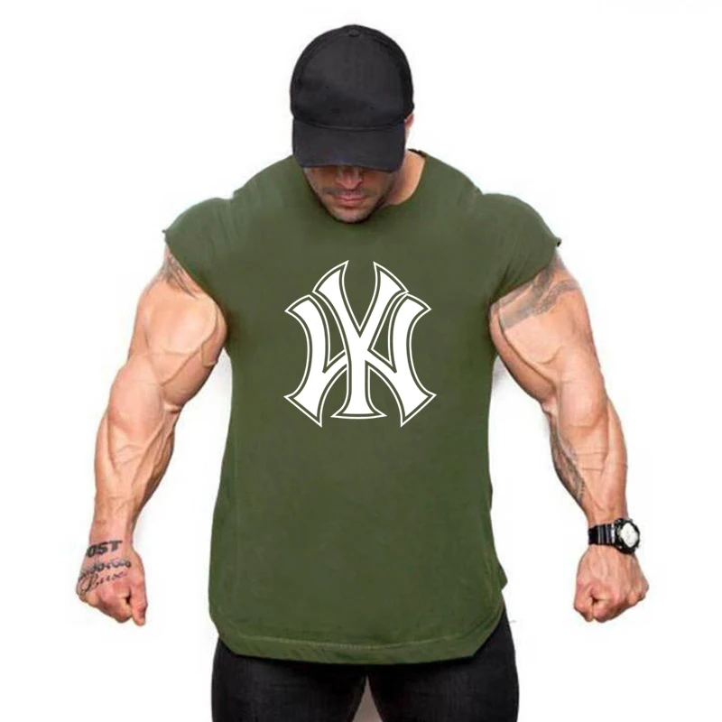 Мужской Хлопковый Жилет Для Фитнеса Брендовая Повседневная Одежда Майка