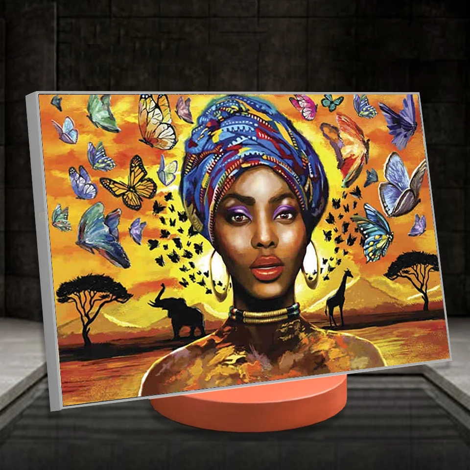 

Набор для алмазной живописи с бабочкой, Алмазная мозаика 5D «сделай сам» в африканском стиле, вышивка крестиком, настенное искусство, домашн...