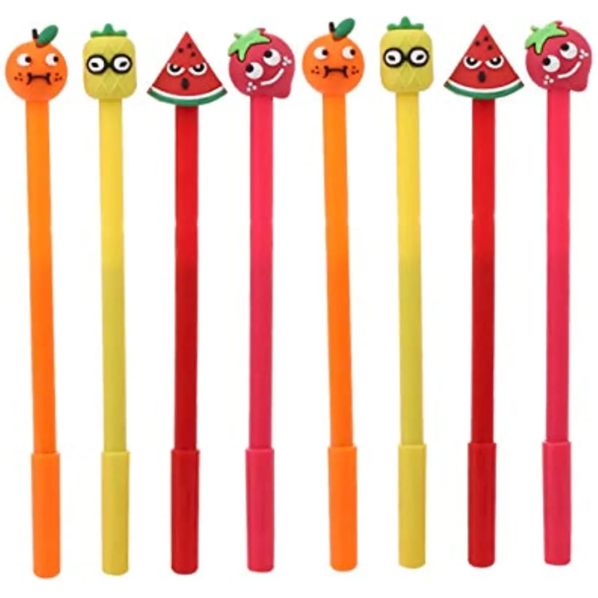 60 Pcs Cute Gel Pens Colorful Kawaii Lovely Cartoon Novelty Creative Lollipop Fruits Watermelon Pineapple Orange Strawberry
