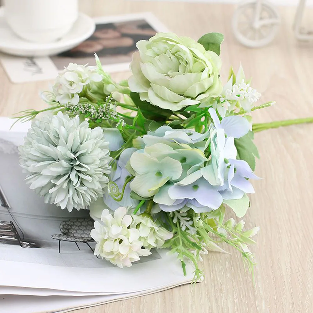 

Flower Simulation Flowers Beautiful Peony Bouquet Flexible Wired Rod Plastic Realistic Appearance Silk Cloth 30cm