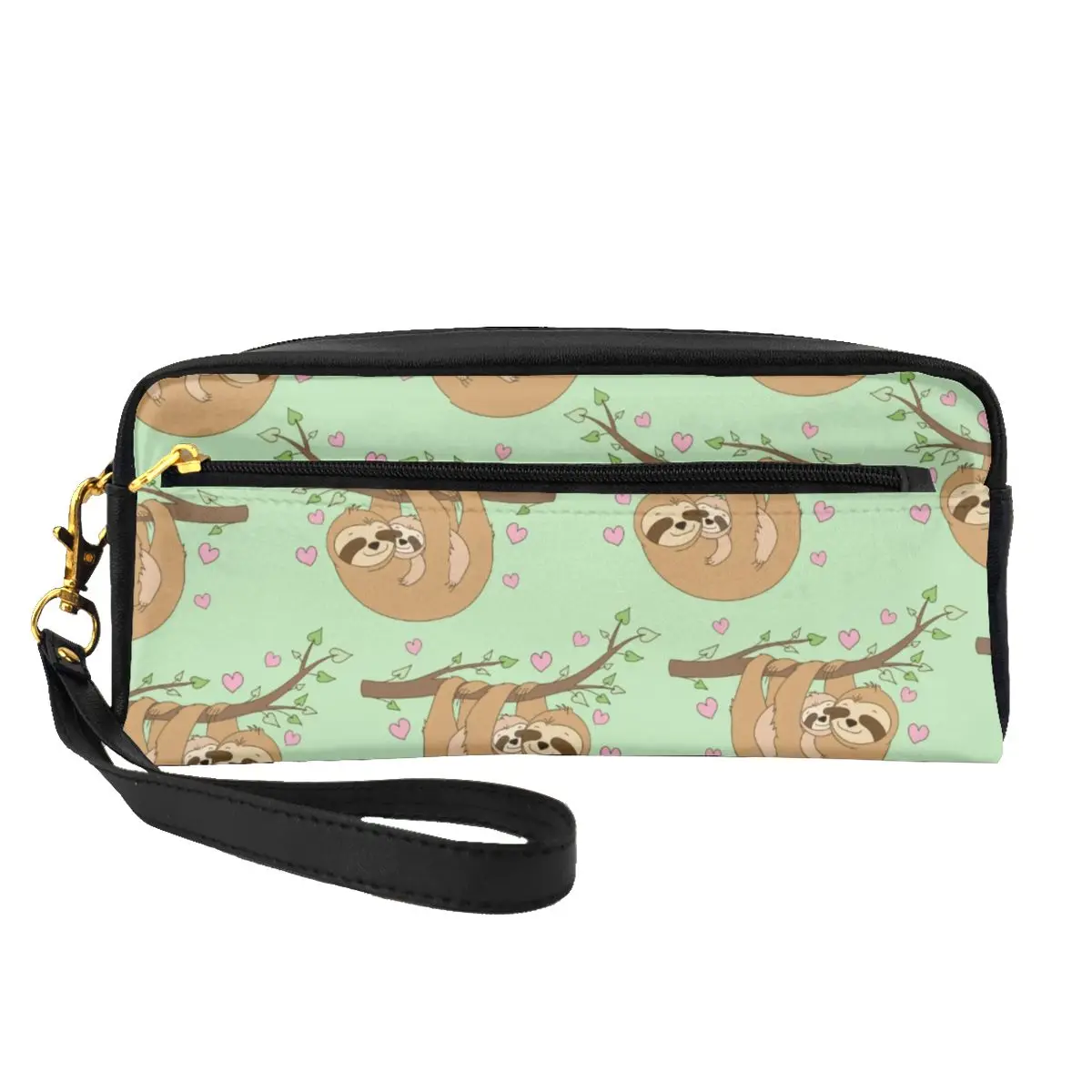 

Симпатичные спящие кожаные Органайзеры для хранения для малышей и мамы с животным принтом, вместительная косметичка, ранцы