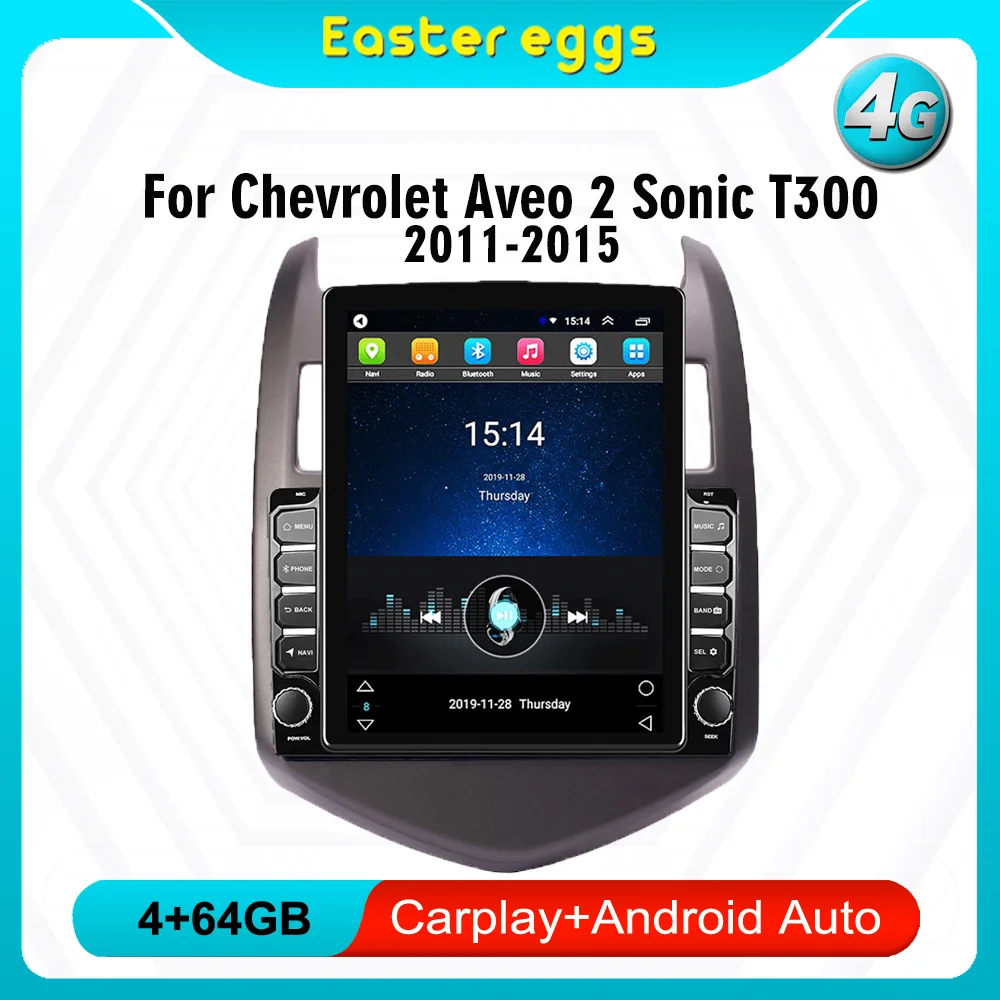 

9.7" Tesla Screen For Chevrolet Aveo 2 Sonic T300 2011-2015 Car Multimedia Player GPS Navigator 4G Carplay Android Autoradio