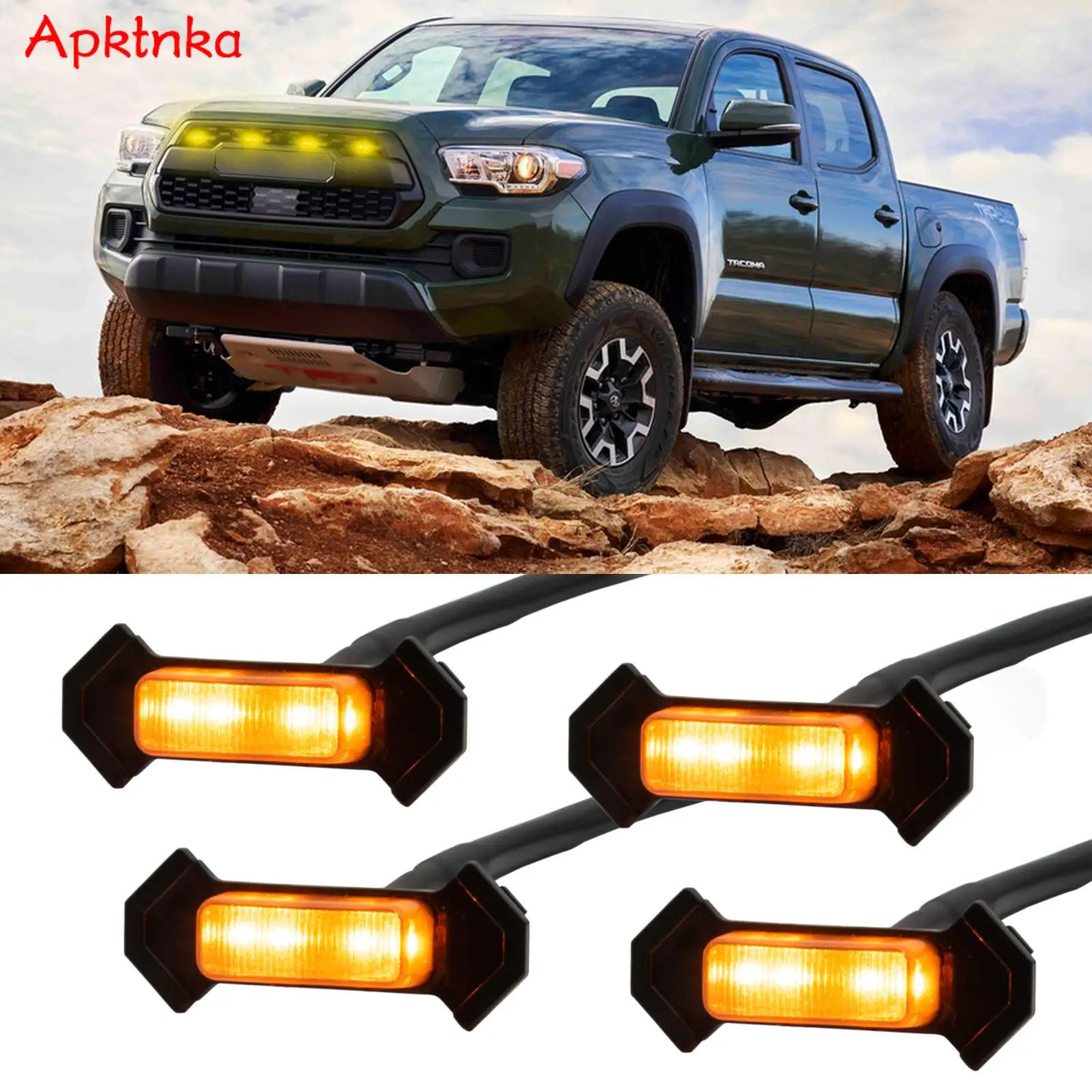 4 шт. дымчатые линзы янтарсветодиодный светодиод 12 В Решетка Света для Ford F250 Dodge Ram