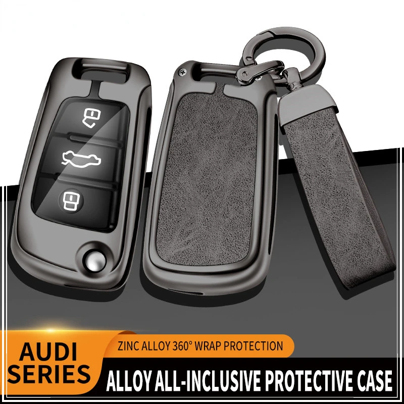 

Zinc Alloy Car Key Case Cover Holder Shell Fob For Audi A1 A3 A4 A5 A6 A7 Q3 Q5 Q7 B6 B7 C6 TT TTS R8 8V 8L S3 S6 RS Accessories