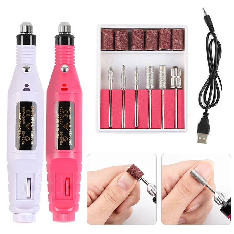 

Professional Nail Drill Machine Electric Nail Files Drill Bits Manicure Milling Cutter Set Gel Polish Remover Tools 20000RPM