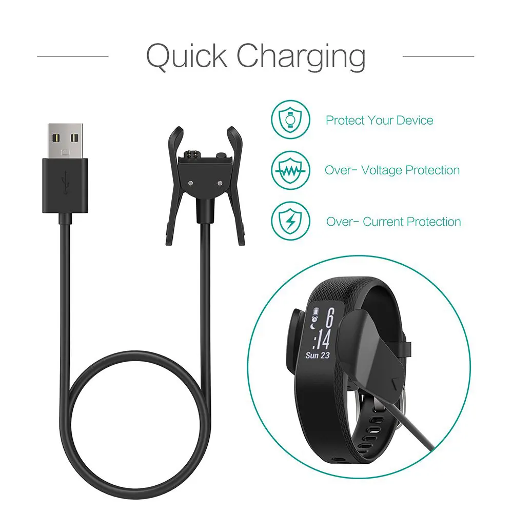 Зарядное устройство совместимо с Garmin Vivosmart 3 USB-кабель для зарядки 100 см аксессуары