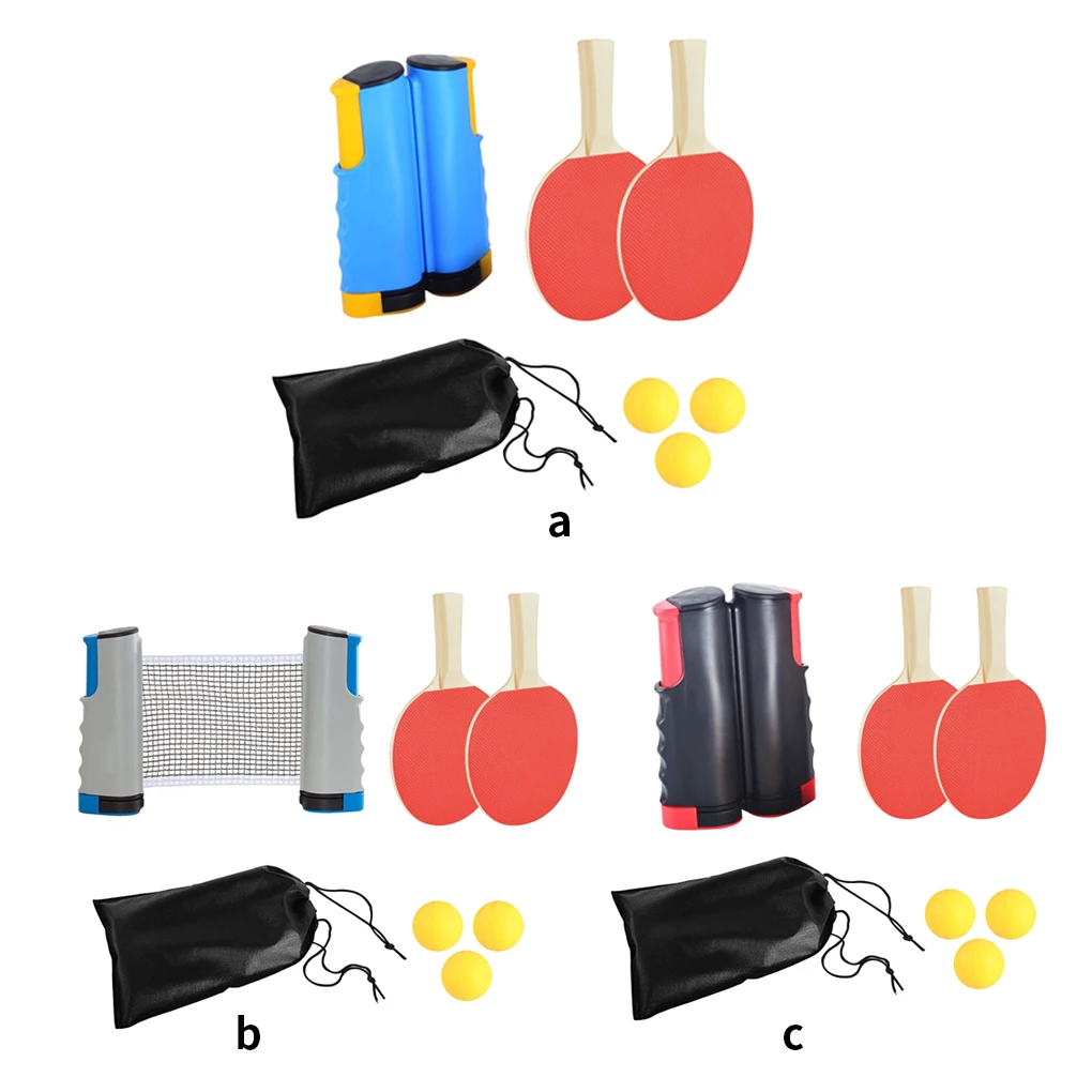 

Table Tennis Set Table Tennis Racket Retractable Net Color Random Ball Kit Indoor Outdoor Sports Supplies Blue