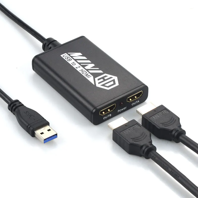 USB To HD Adapter 1080P HD Multiple Displays/ Multiple Displays/Sync Output Audio & Video/ Mirroring & Extending Modes