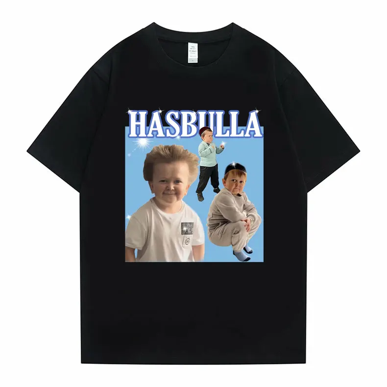 

Hasbulla Fighting Meme Graphic T Shirt Men Women Loose Cotton Oversized T-shirts Russia Mini Khabib Blogger Tshirt Short Sleeve