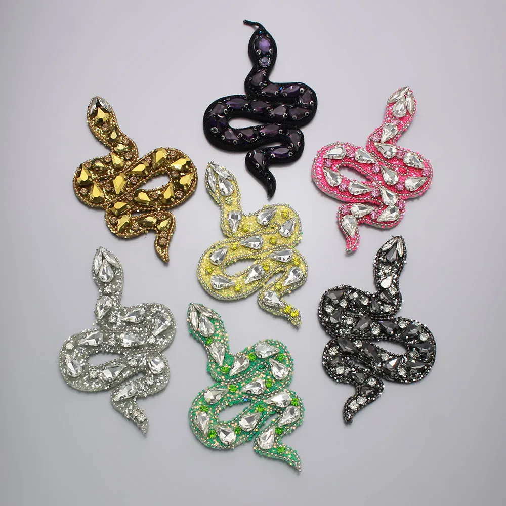 Крутые ручной работы искусственные вышитые бисером патчи вышивка кристаллами